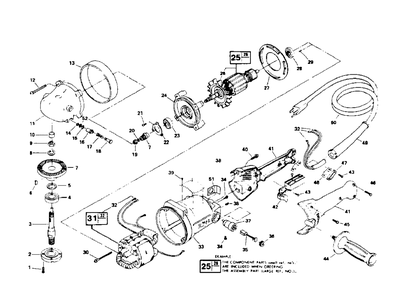 Fig-0 Diagram and Parts List for 9845 Type-1 Skil Sander
