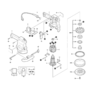 Fig-0 Diagram and Parts List for 7435 Type-1 Skil Sander
