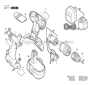 Page A Diagram and Parts List for 2465 F012246500 Skil Cordless Drill