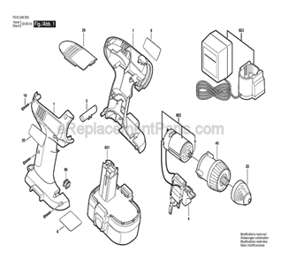 Page A Diagram and Parts List for 2469 F012246900 Skil Cordless Drill