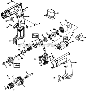 Page A Diagram and Parts List for 2475 TYPE 1 F012247502 Skil Cordless Drill
