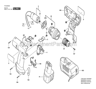 Part Location Diagram of 2610910935 Skil Battery Set
