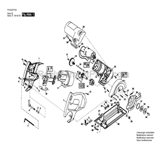 Page A Diagram and Parts List for HD2977 TYPE 1 F012297702 Skil Circular Saw