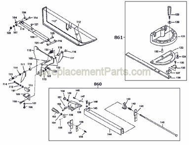 Page C Diagram and Parts List for 3400 TYPE 2 F012340098 Skil Table Saw