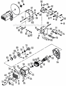 Page B Diagram and Parts List for 3400 TYPE 1 F012340099 Skil Table Saw