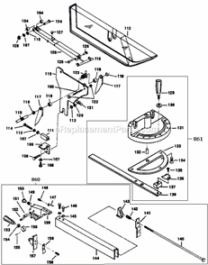 Page C Diagram and Parts List for 3400 TYPE 1 F012340099 Skil Table Saw