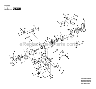 Page A Diagram and Parts List for HD3698 TYPE 1 F012369899 Skil Angle Grinder