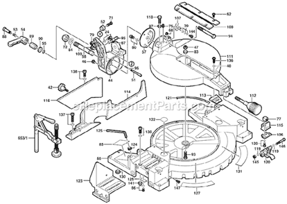 Page B Diagram and Parts List for HD3812 TYPE 1 F012381299 Skil Miter Saw