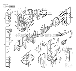 Page A Diagram and Parts List for 4470001 F012447001 Skil Jig Saw