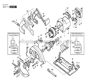 Part Location Diagram of 1619P01127 Bosch Tool BEARING SLEEVE