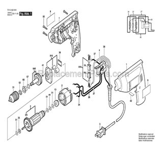 Page A Diagram and Parts List for 6226 TYPE 1 F012622600 Skil Electric Drill