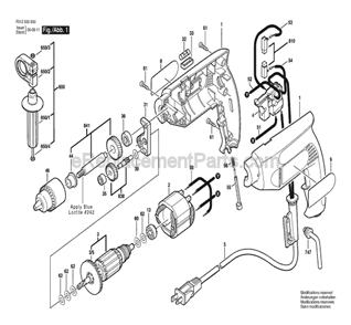 Page A Diagram and Parts List for 6355 F012635500 Skil Electric Drill