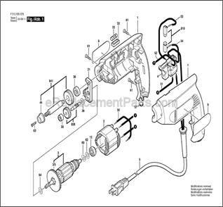 Page A Diagram and Parts List for 6355-78 F012635578 Skil Electric Drill