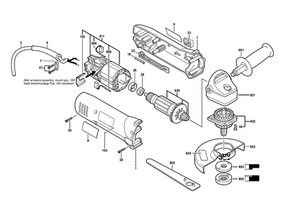 Fig-0 Diagram and Parts List for 9325-01 F012932500 Skil Grinder