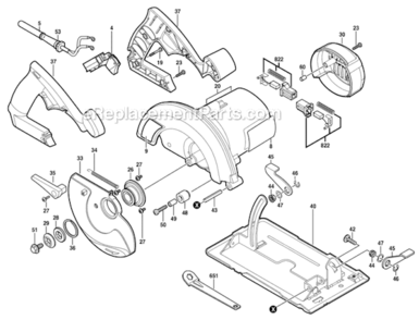 Page A Diagram and Parts List for HD5687-01  Skil Circular Saw