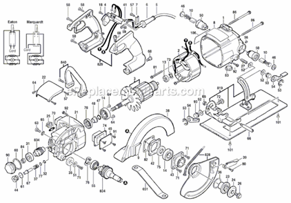 Part Location Diagram of 1619X01364 Skil Handle - Red