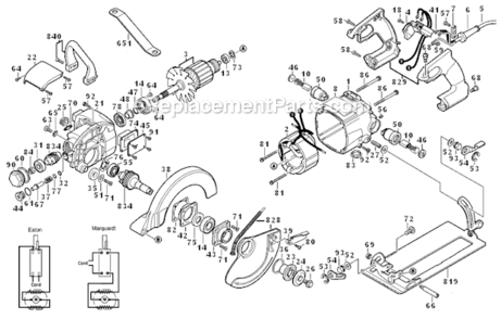 Page A Diagram and Parts List for SHD77-72  Skil Circular Saw
