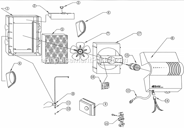 Page A Diagram and Parts List for 2002  Skuttle Humidifier