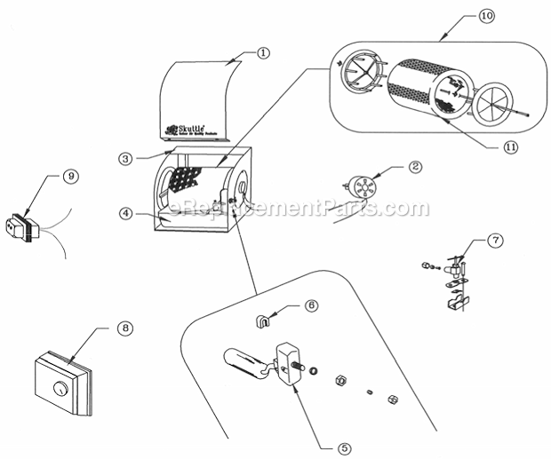 Page A Diagram and Parts List for 90-SH1  Skuttle Humidifier