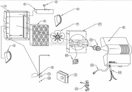Page A Diagram and Parts List for 2002  Skuttle Humidifier