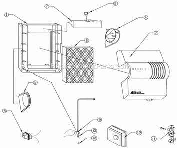 Page A Diagram and Parts List for 2101  Skuttle Humidifier