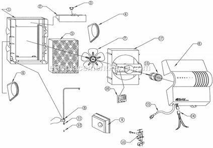 Page A Diagram and Parts List for 2102  Skuttle Humidifier