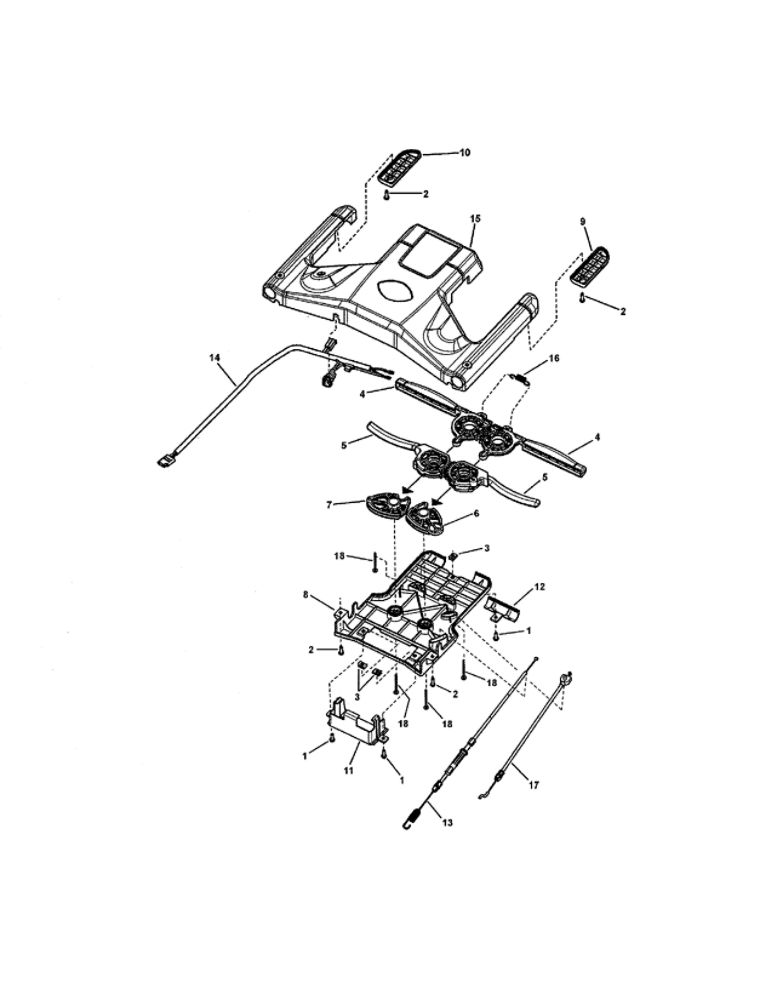 Drive Control (Electrical Start) Diagram and Parts List for 7800708 SXPV2270E Snapper Lawn Mower