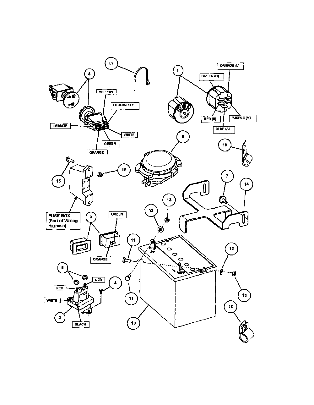 Electrical (except wiring) pt. 1 Diagram and Parts List for 85673  Snapper Lawn Mower