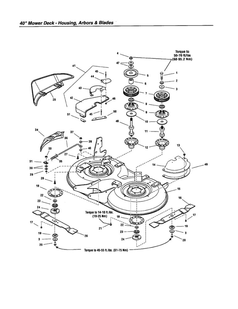 Housing/Arbors/Blades 1 Diagram and Parts List for YT2050 1694637 Snapper Lawn Tractor