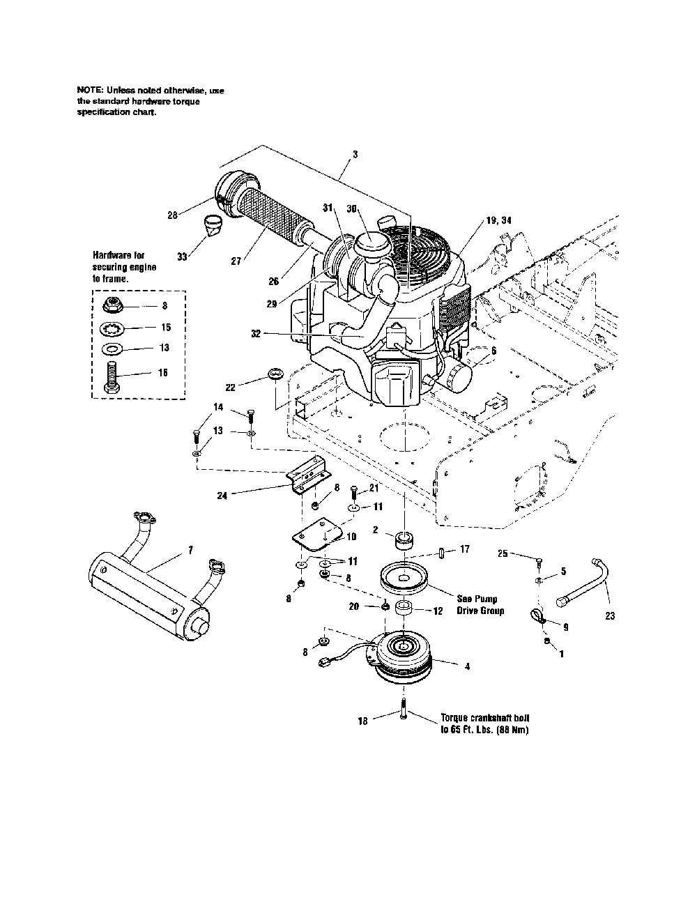 Engine/pto-kohler Diagram and Parts List for 5900665  Snapper Lawn Mower
