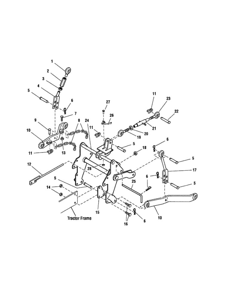 3-Point Hitch Diagram and Parts List for SGT27540D 2690628 Snapper Lawn Tractor