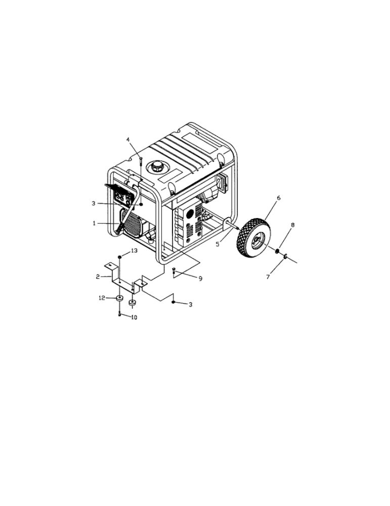 Wheel Kit Diagram and Parts List for 030215  Snapper Generator
