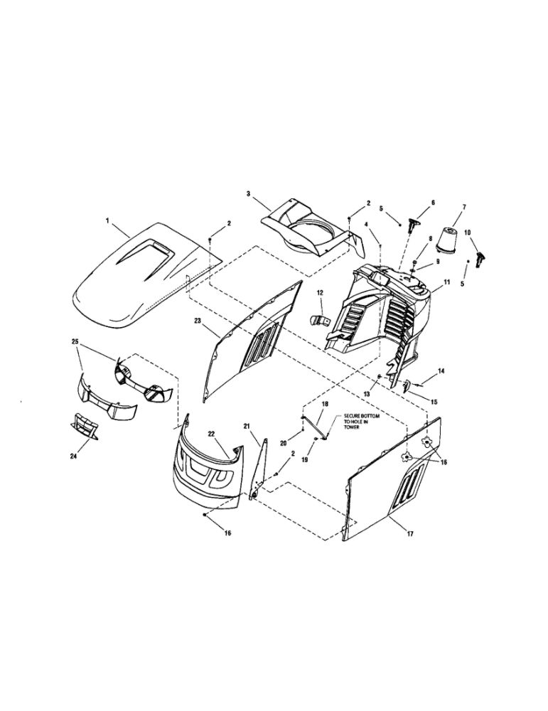 Hood/Grille/Dash Diagram and Parts List for LT2044 2690714 Snapper Lawn Tractor