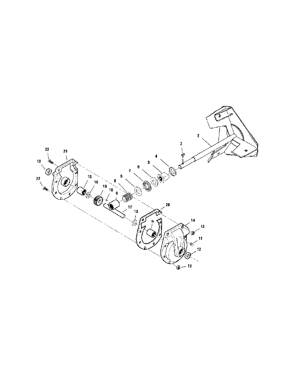 Gear box - 26" model Diagram and Parts List for 130887260  Snapper Snow Blower