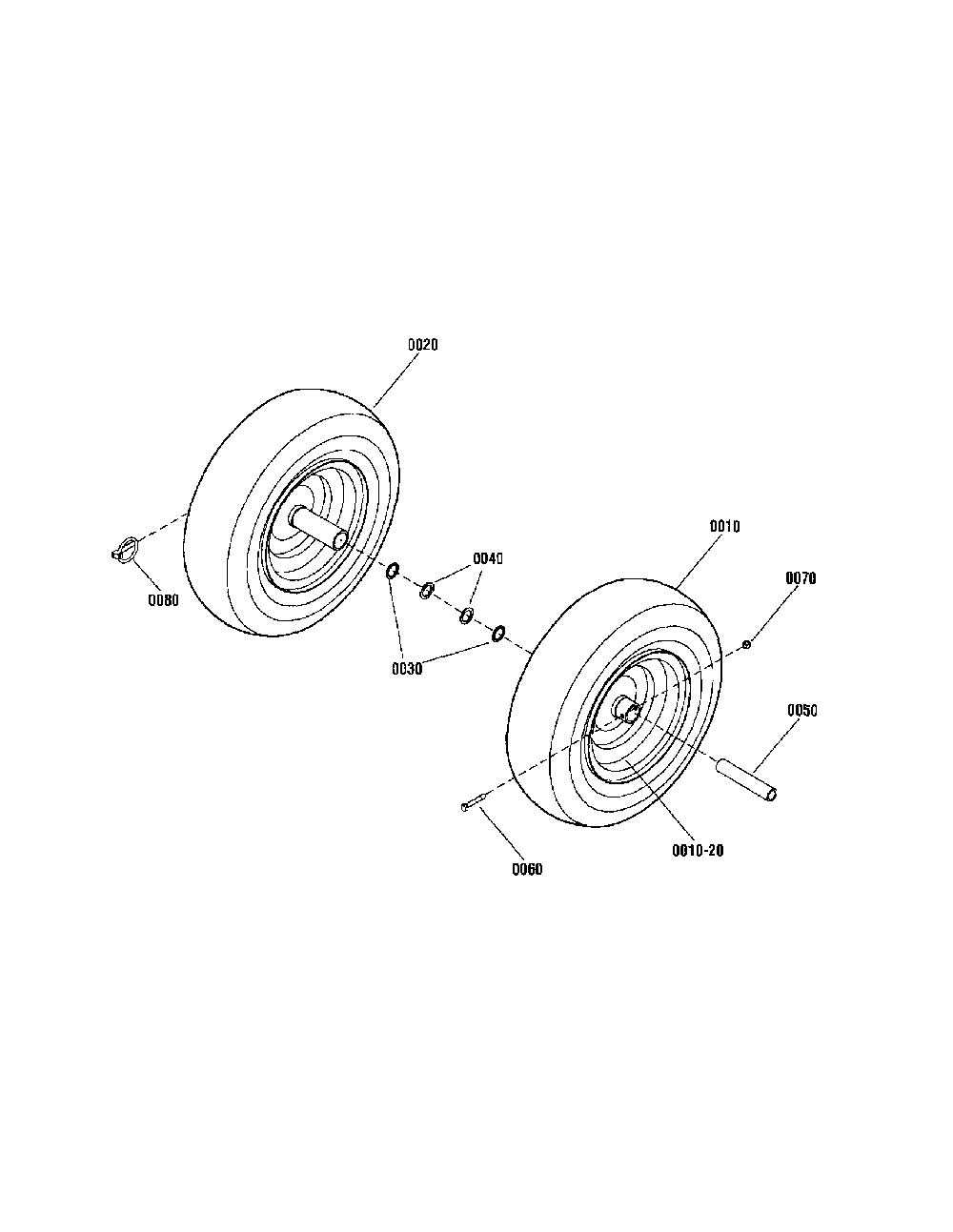 Wheels Diagram and Parts List for 130887650  Snapper Snow Blower