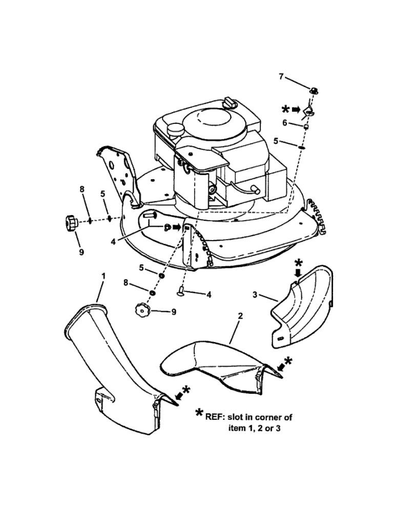 Side Chute Adapter Diagram and Parts List for CP216019KWV 7800194 Snapper Lawn Mower