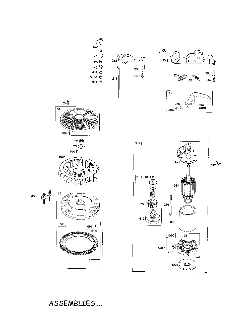 Motor-starter/flywheel Diagram and Parts List for CLT24520  Snapper Lawn Tractor