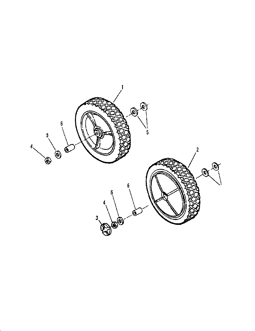 Front wheels Diagram and Parts List for NFR216012  Snapper Lawn Mower