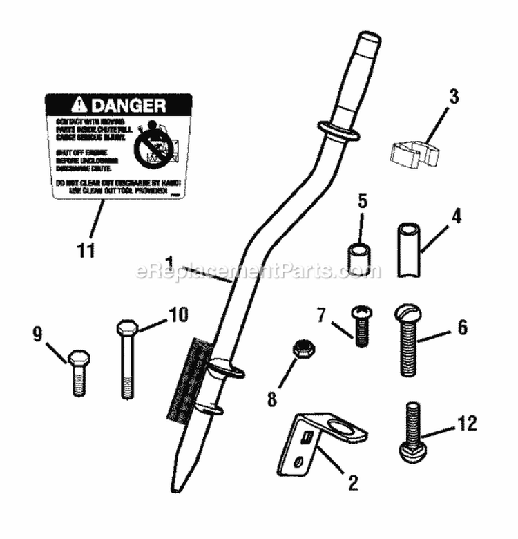Clean-Out Tool Kit Diagram and Parts List for 1687099  Snapper Lawn Tractor Accessories