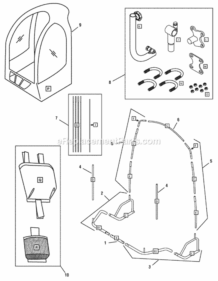 Snow Cab Group Diagram and Parts List for 1687455  Snapper Lawn Tractor Accessories