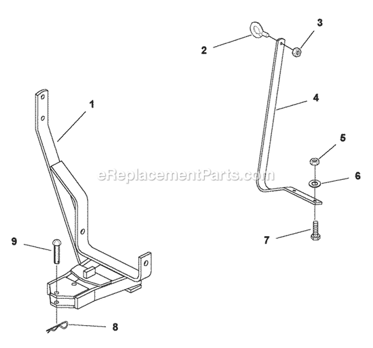 Hitch Dozer Blade Diagram and Parts List for 1694147  Snapper Lawn Tractor Accessories