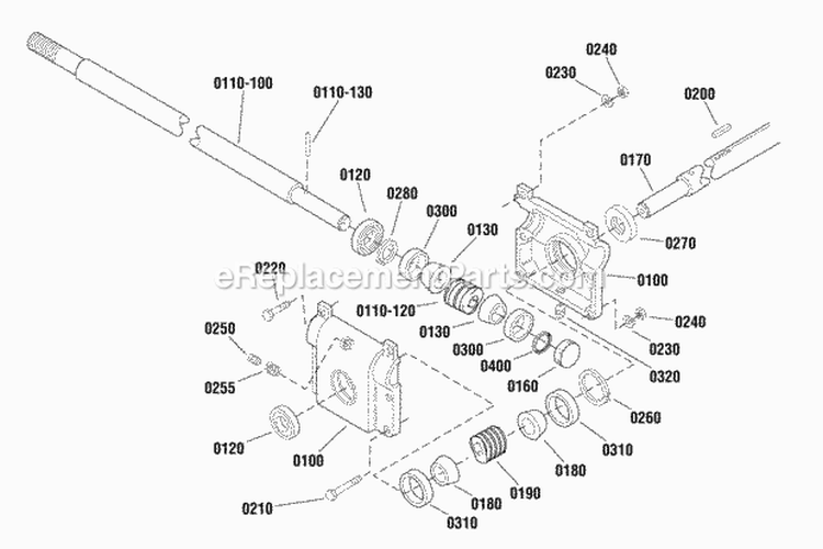 Auger Gearbox  Shaft (G985784) Diagram and Parts List for 1694404  Snapper Lawn Tractor Accessories