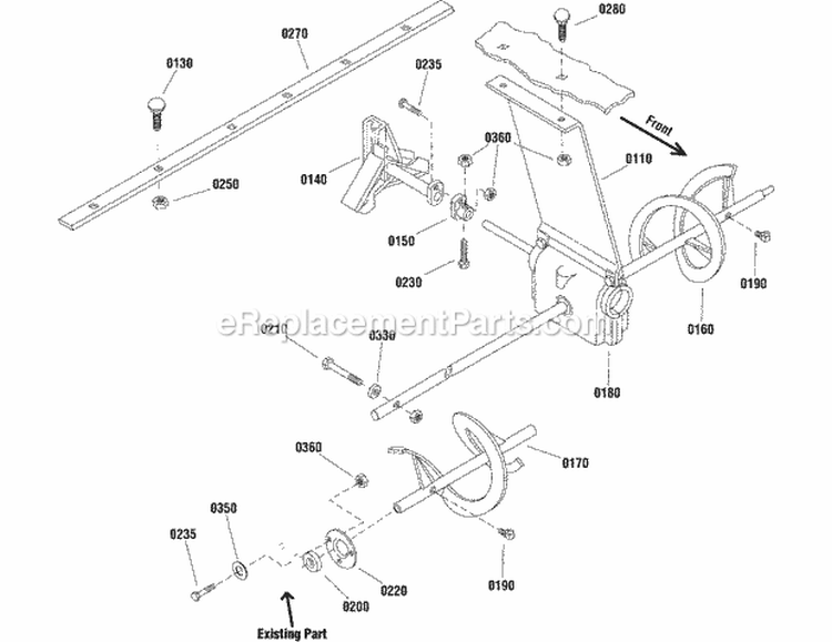 Auger Group (985784) Diagram and Parts List for 1694404  Snapper Lawn Tractor Accessories