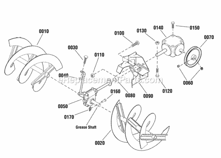 Auger Drive Group (987860) Diagram and Parts List for 1695360  Snapper Lawn Tractor Accessories