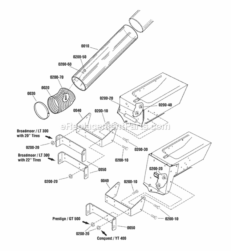 Hitch  Tube Diagram and Parts List for 1695434  Snapper Lawn Tractor Accessories