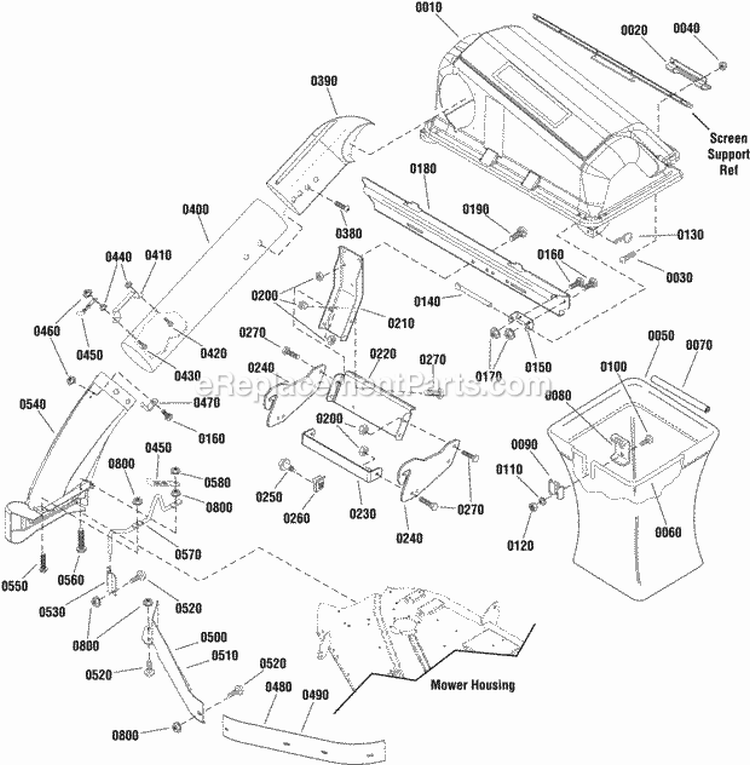 Triple Catcher Diagram and Parts List for 1695594  Snapper Lawn Tractor Accessories