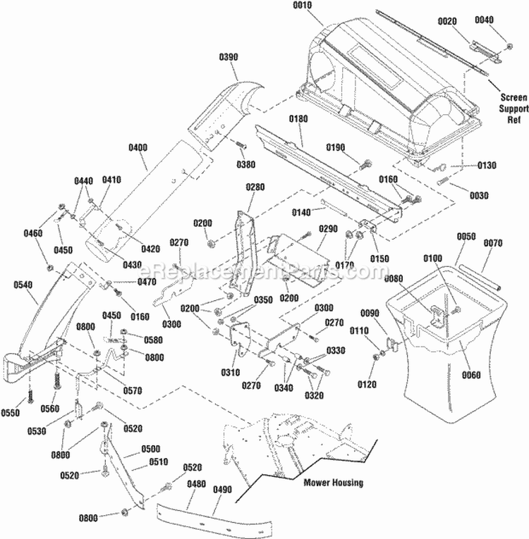 Triple Catcher Assembly Diagram and Parts List for 1695596  Snapper Lawn Tractor Accessories