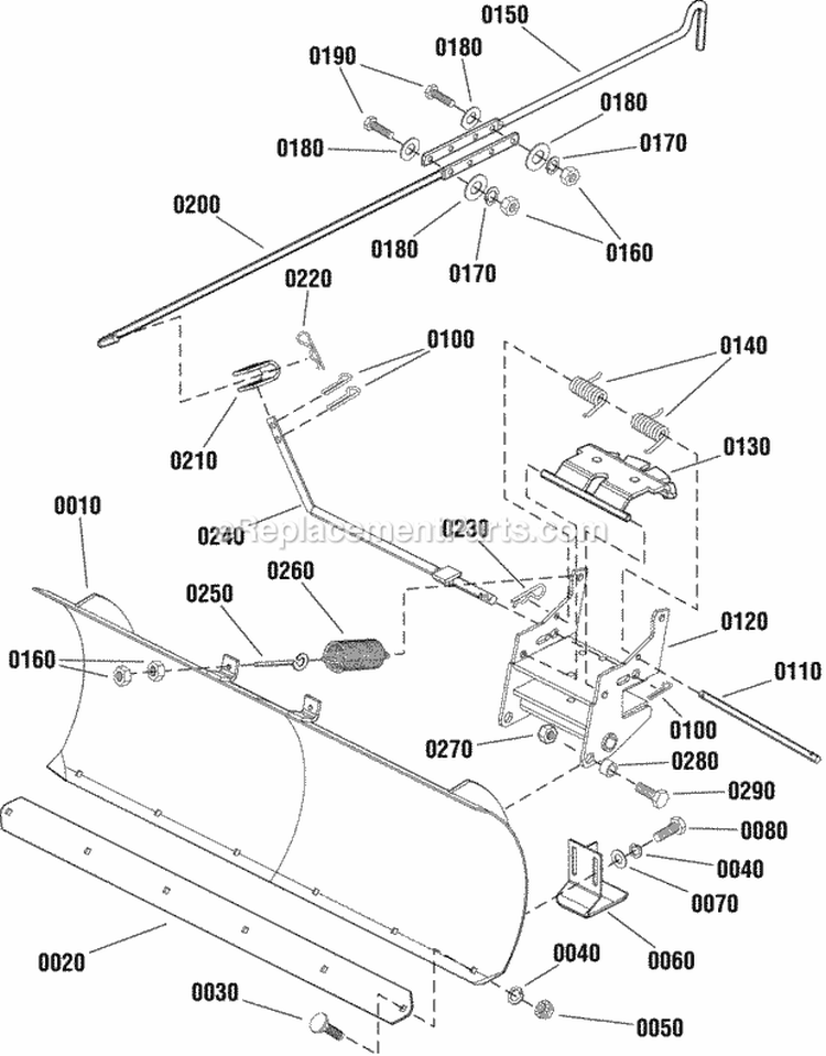 Snow Blade (1695939) Diagram and Parts List for 1695939  Snapper Lawn Tractor Accessories