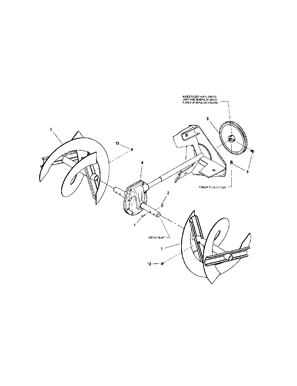Auger drive-26" model Diagram and Parts List for 130887260  Snapper Snow Blower