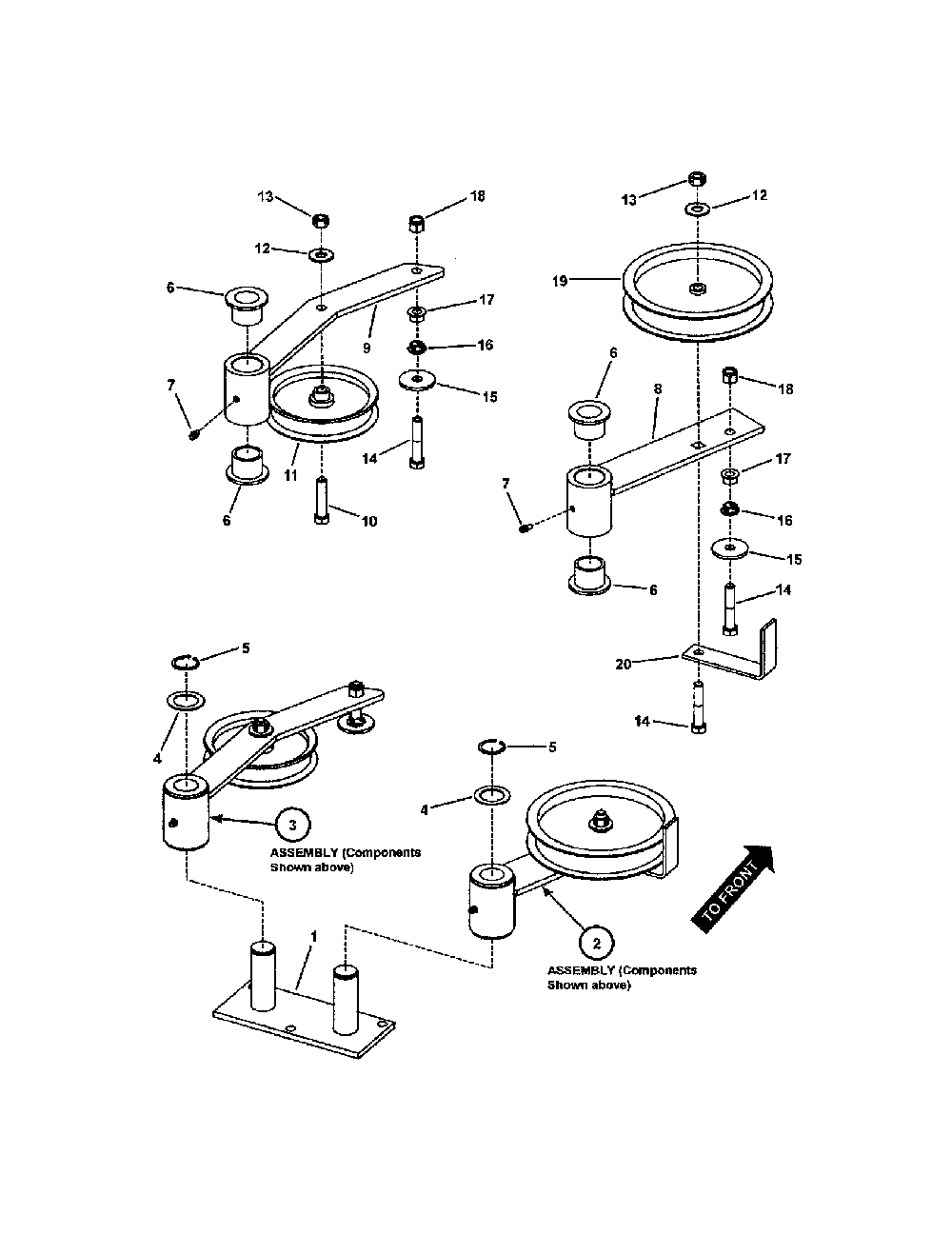 Idler (73" deck) Diagram and Parts List for NZMX30614KH  Snapper Lawn Mower